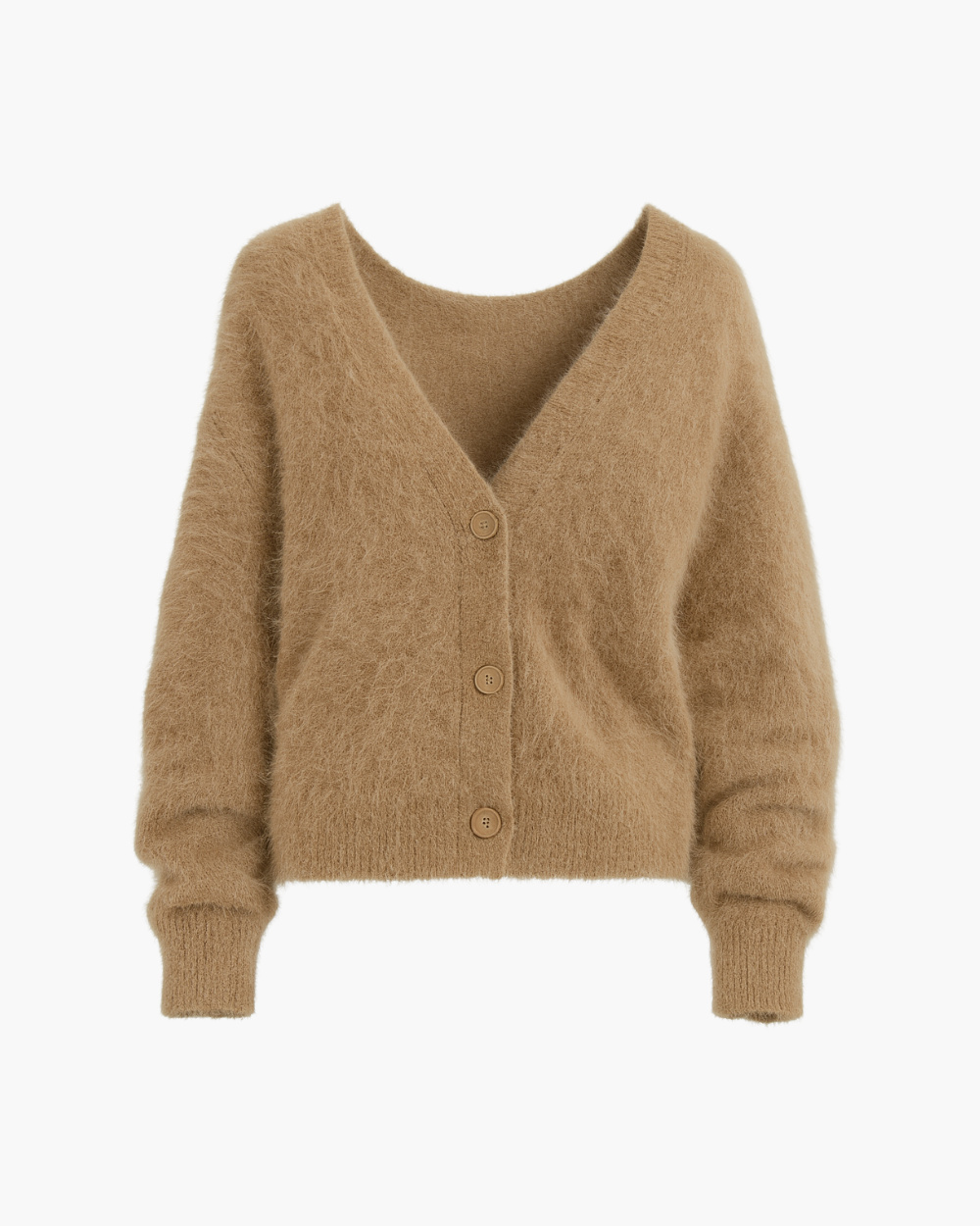 Locker geschnittene Strickjacke mit Knopfleiste