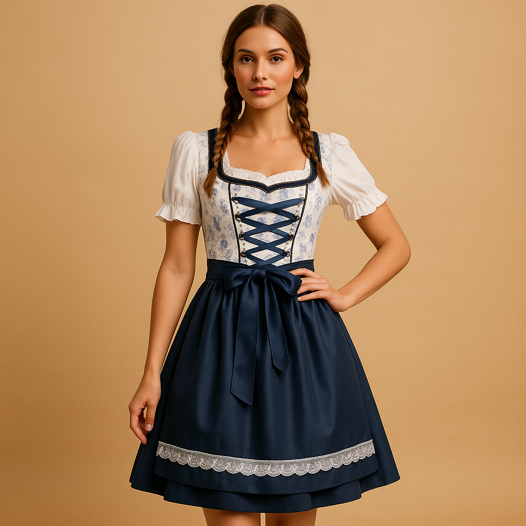 Johanna | Elegantes un klassische Oktoberfest Dirndl Kleid mit Spitzendetails