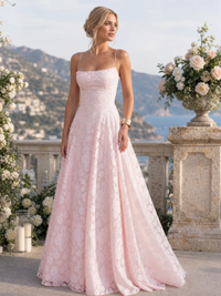 Livia | Leichtes und romantisches Maxikleid mit Spitzen Overlay