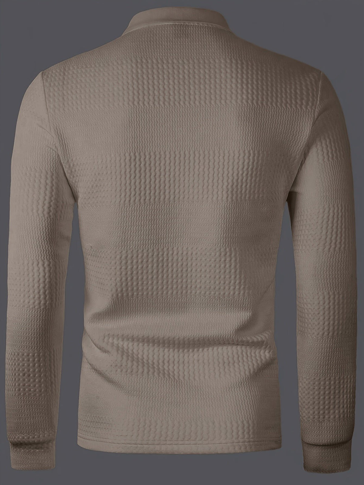 Fletcher | Langarm-Polohemd mit strukturiertem Design