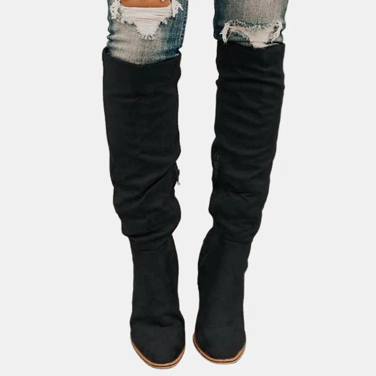 Sara | Elegante Kniehohe Stiefel mit Blockabsatz