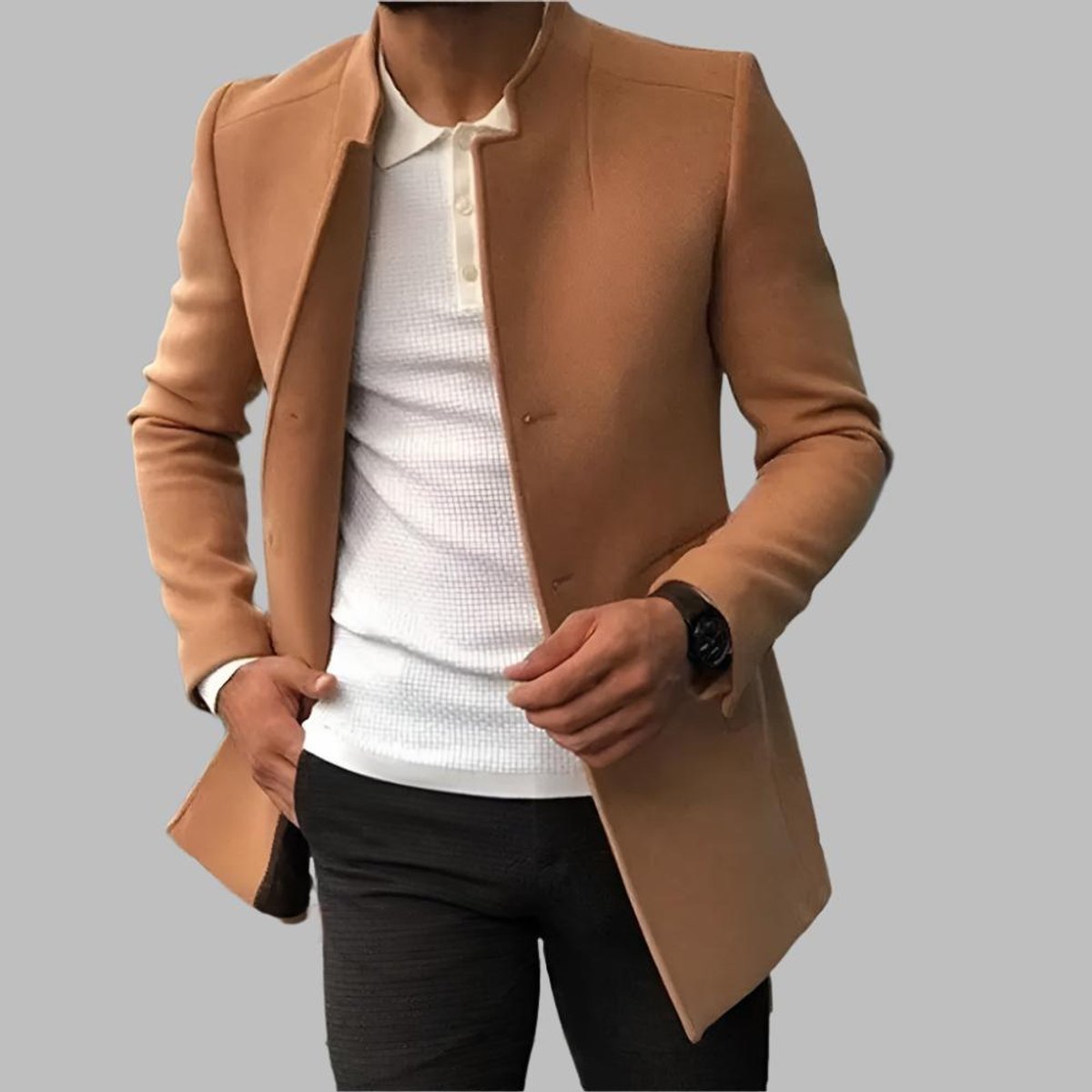 Matthias | Wool Coat – Elegant Slim-Fit Style for Men