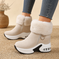 Hannah | Warme und moderne Damen Stiefeletten mit Kunstfellbund