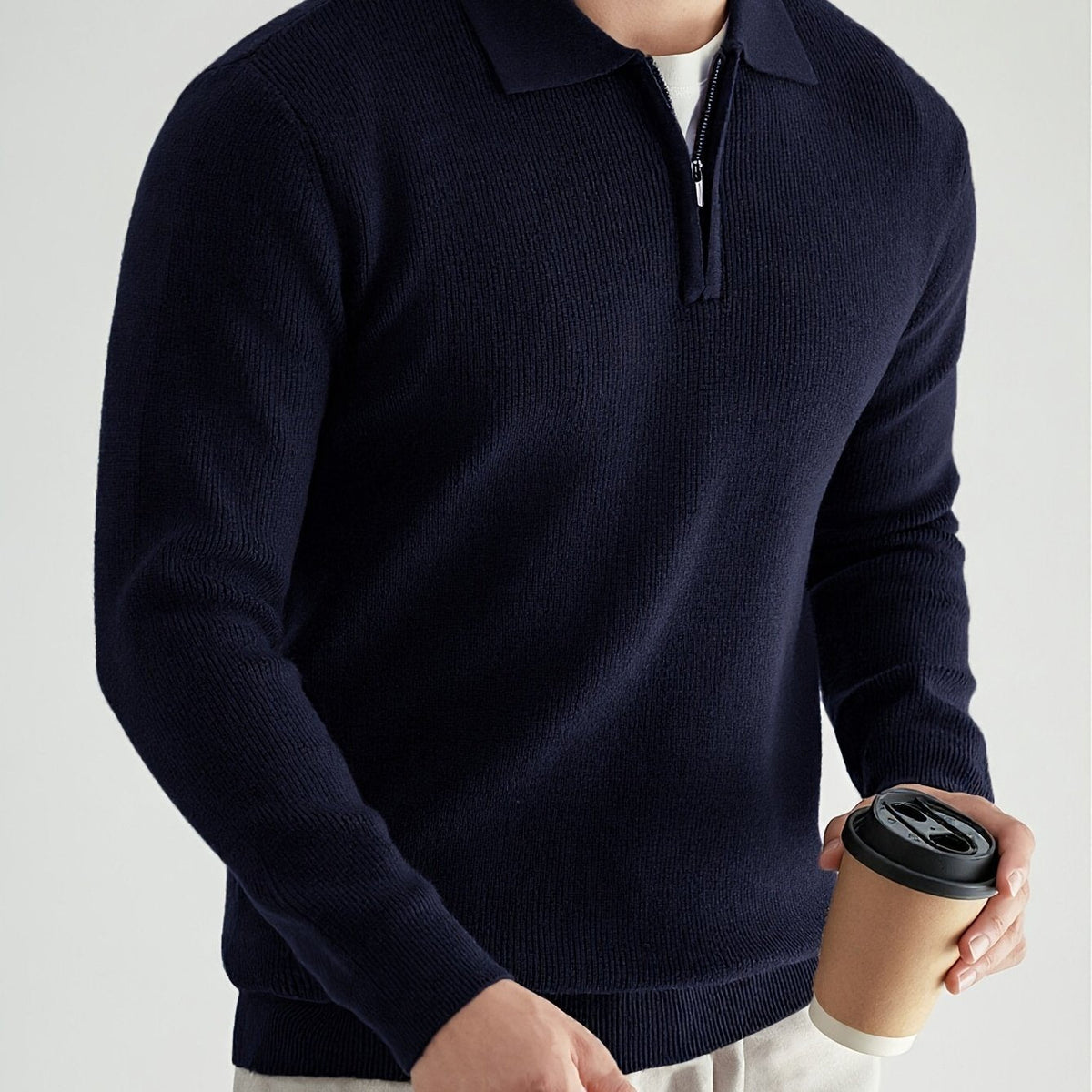 Donovan | Quarter-Zip Polo Sweater for Men – Effortless Style