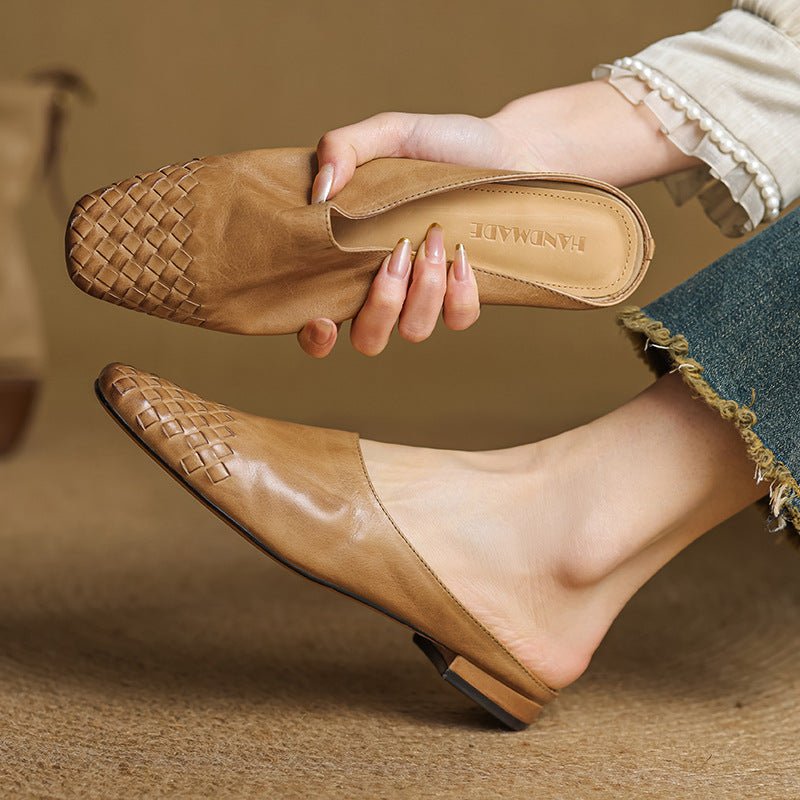 Sienna | Stilvolle und bequeme Slip-On-Pantoletten aus geflochtenem Leder