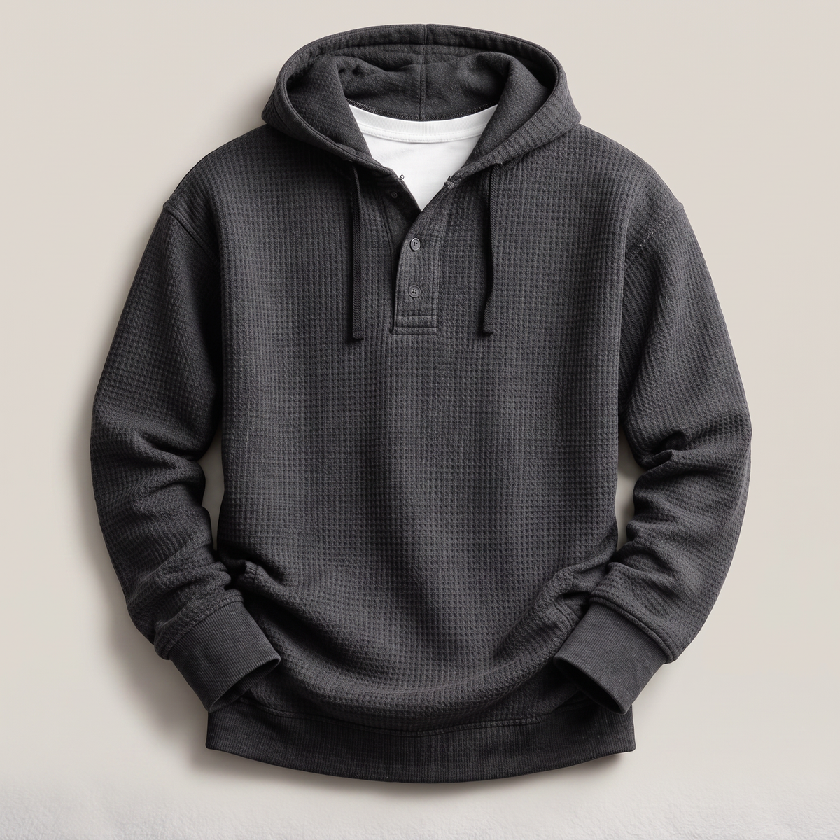 Waffle | Knit Pullover für Herren mit Kapuze