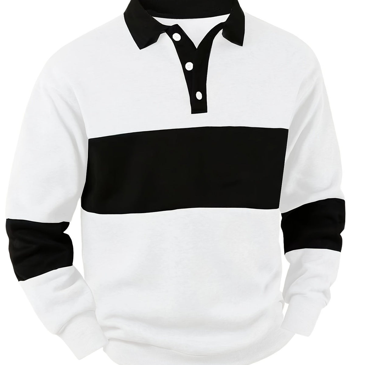 Grayson | Colour-Block Langarm Polo-Shirt