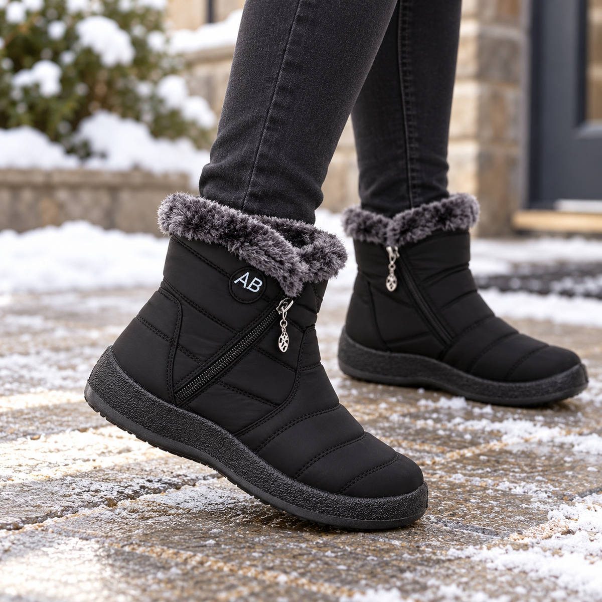 Lunavia | Wasserabweisende Ankle Boots mit Plüschfutter