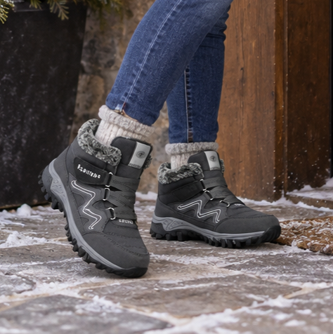 Cozywalk | Fleece-Lined Look Non-Slip Ankle Boots – Warm & Stylish