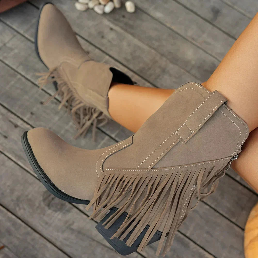 Katharina | Trendige und klassische weitem Schaft Cowboystiefel