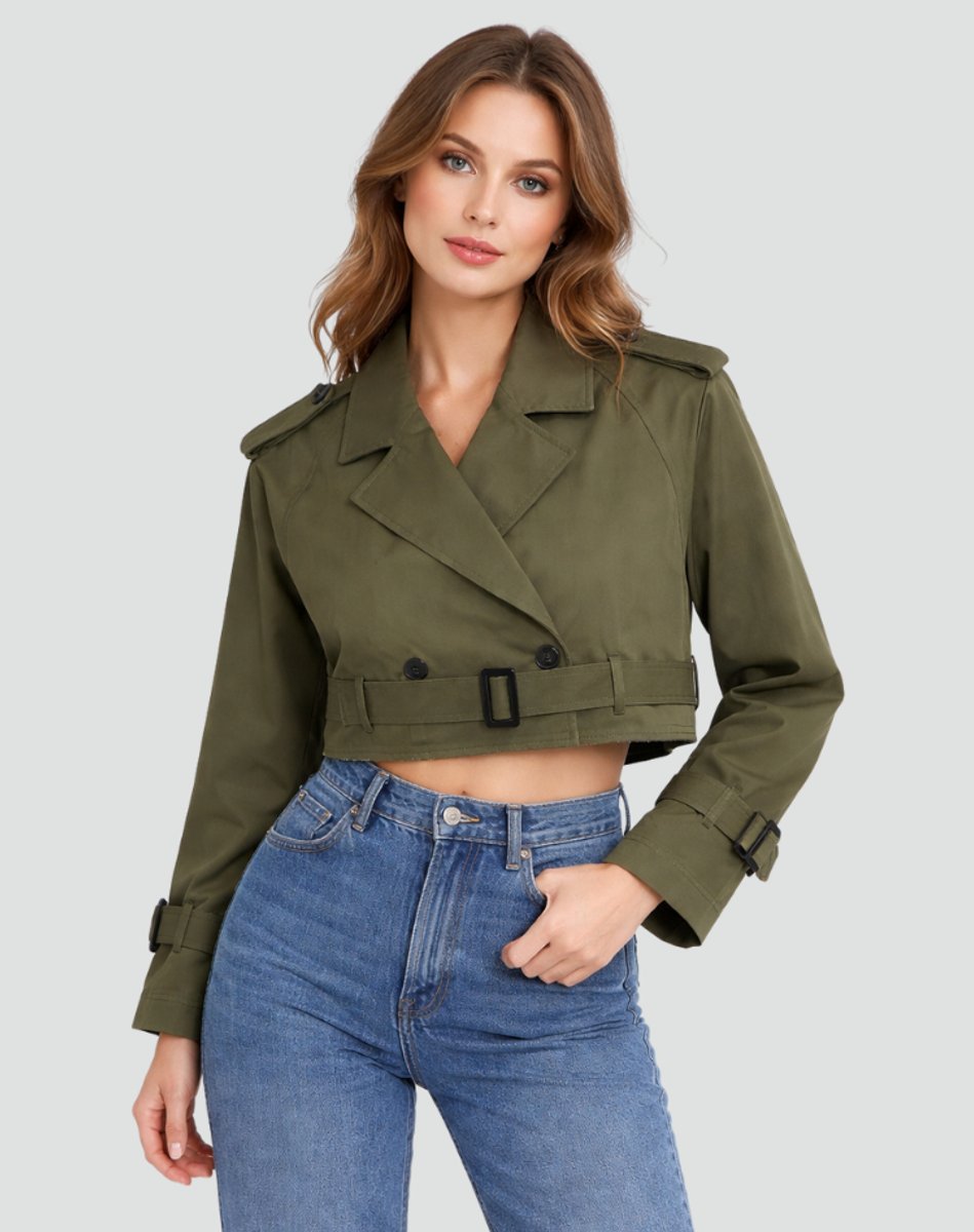 Vanessa | Kurzer und taillierter Damen Trenchcoat
