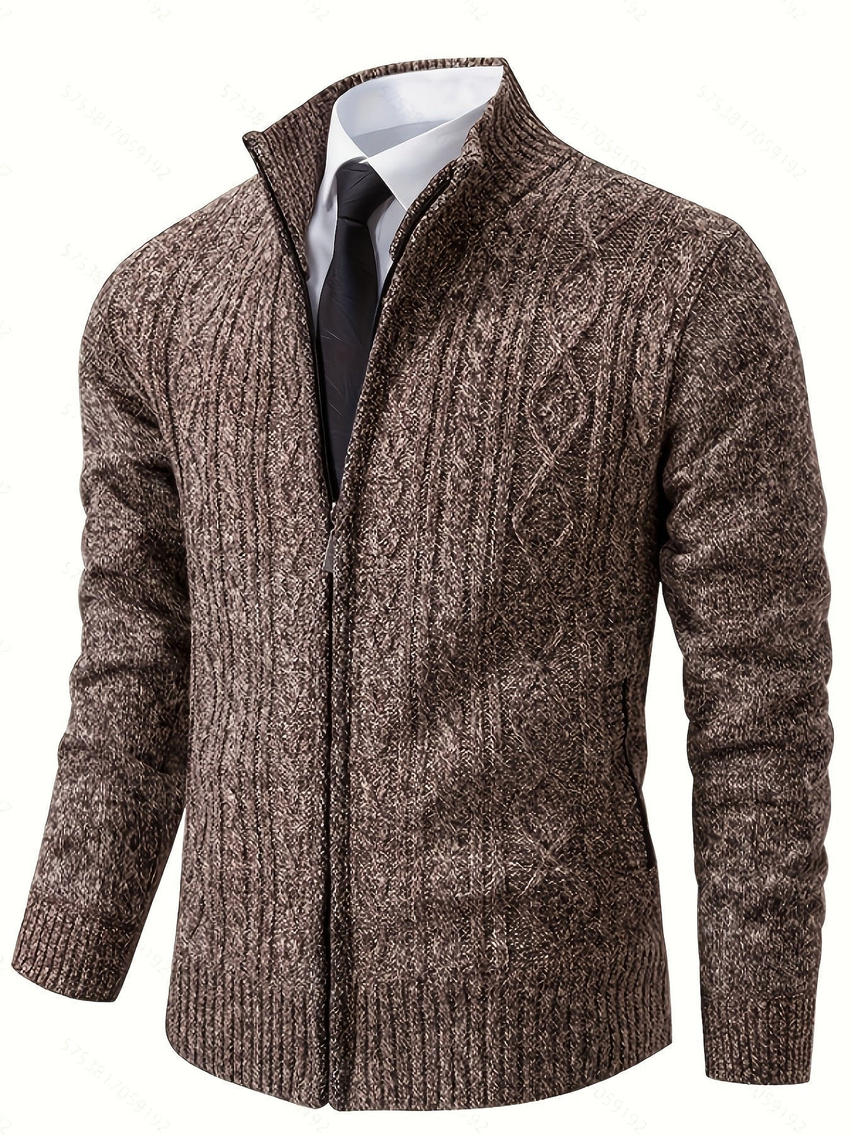 Walter | Full-Zip Cardigan – Textured Design for Men