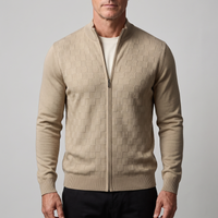Lukas | Elegante und warme Zip Strick Strickjacke mit Karomuster