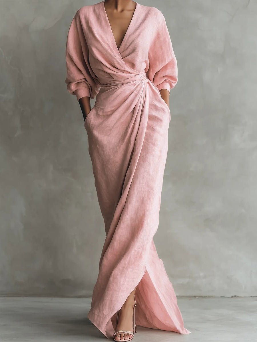 Franziska | Elegantes and stilvolle langen Ärmeln Maxikleid