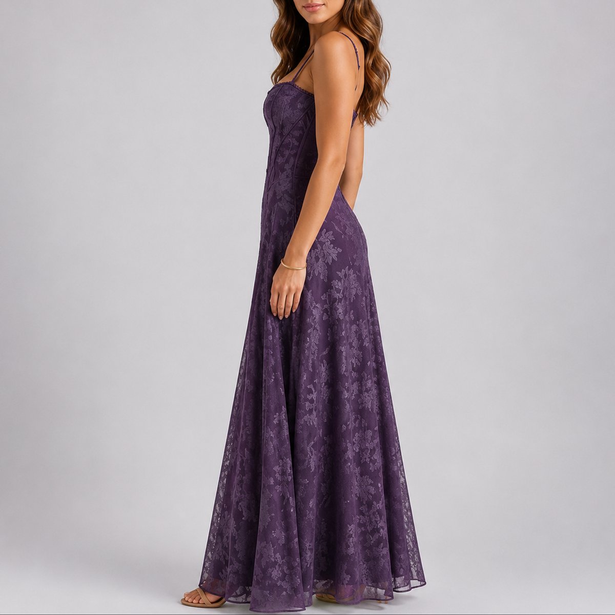 Sophia | Florales Und Elegantes Korsett-Maxi Hochzeitskleid