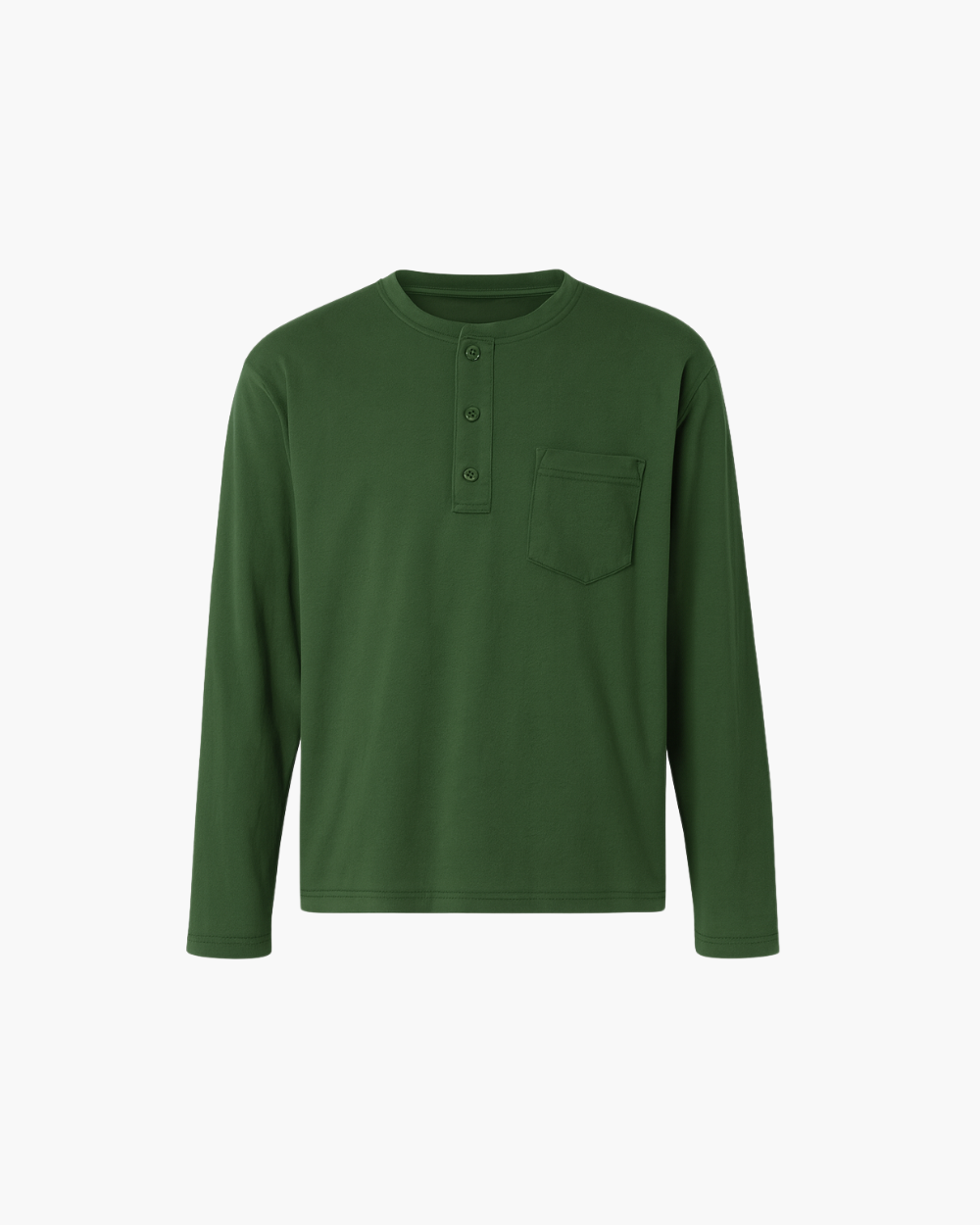 Langarm Henley Shirt mit Brusttasche