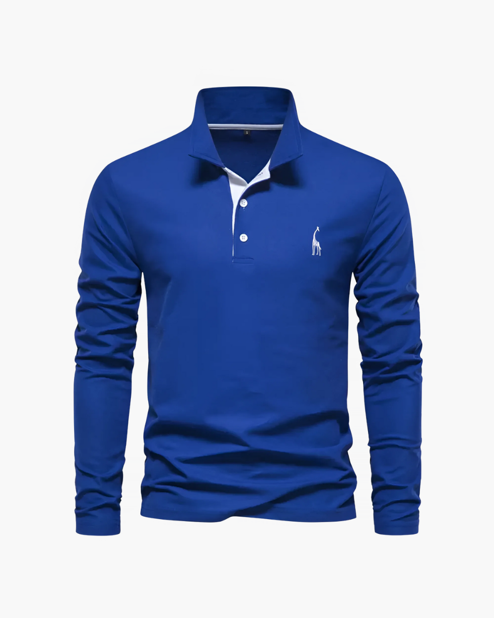 Schlank geschnittenes Langarm Poloshirt mit Kontrastkragen