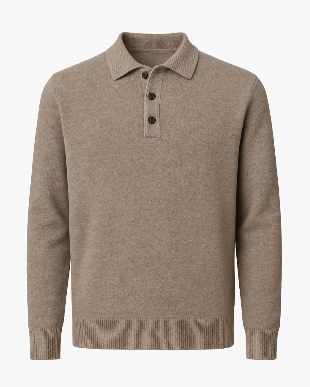 Feinstrick Polo Pullover aus Wolle