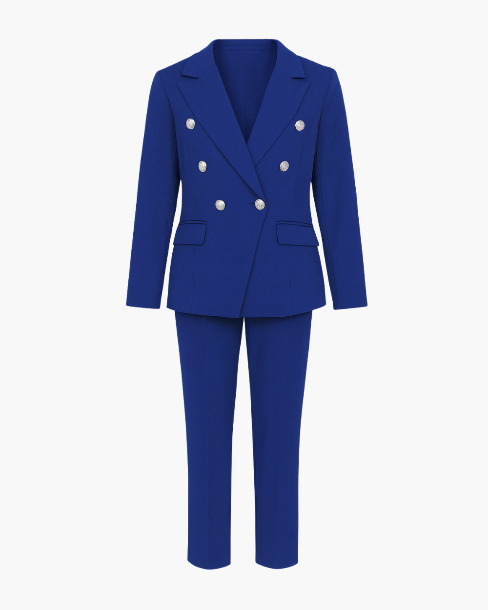 Doppelreihiger Hosenanzug mit Zierknöpfen
