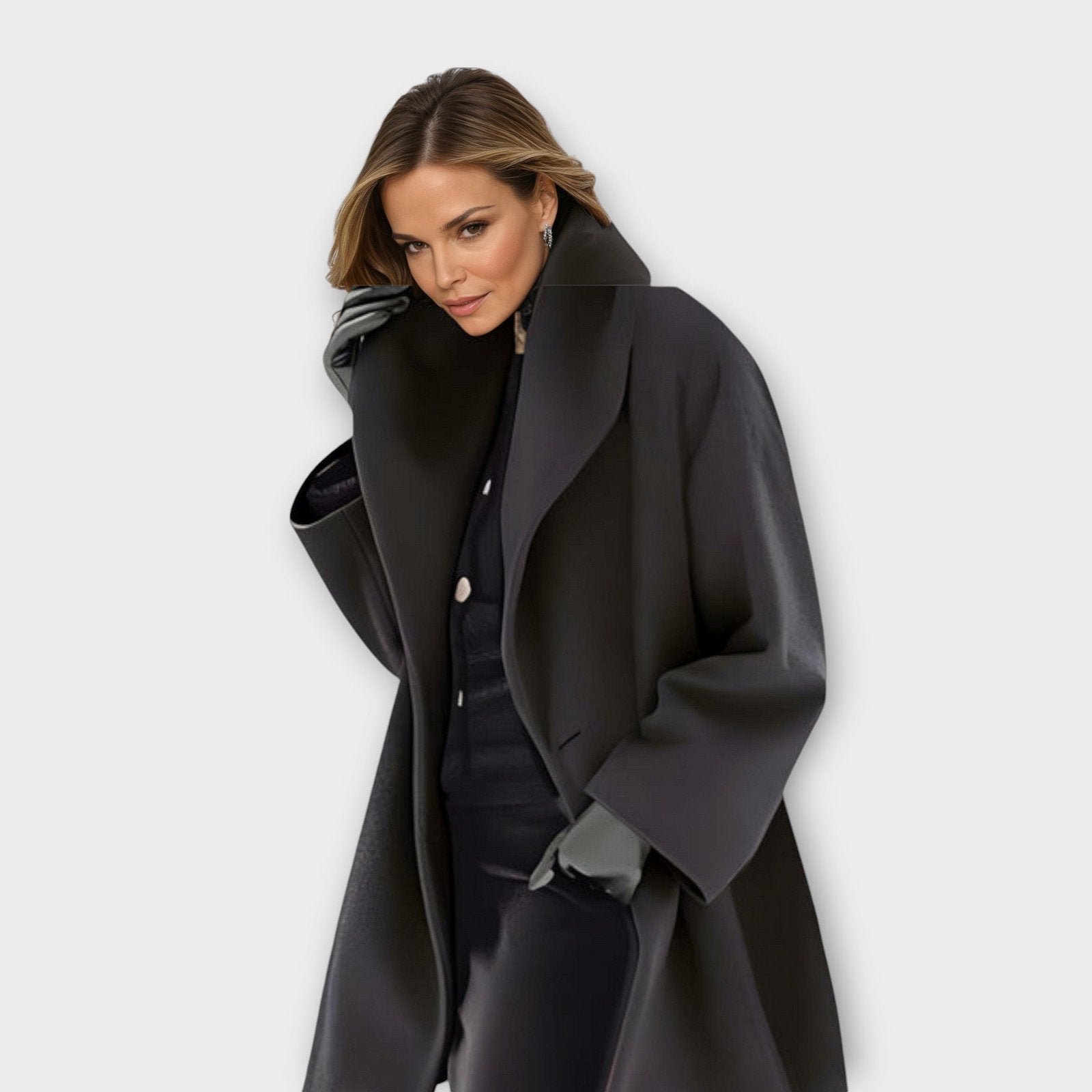 Claire | Windproof Wool Coat – Stylish Elegance for Women