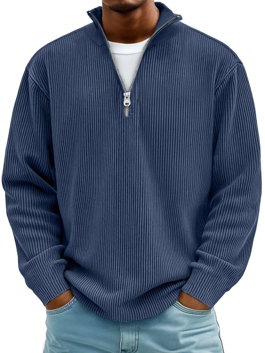 Matthias | Stilvoller Und Bequemer Herren Strickpullover mit Quarter-Zip