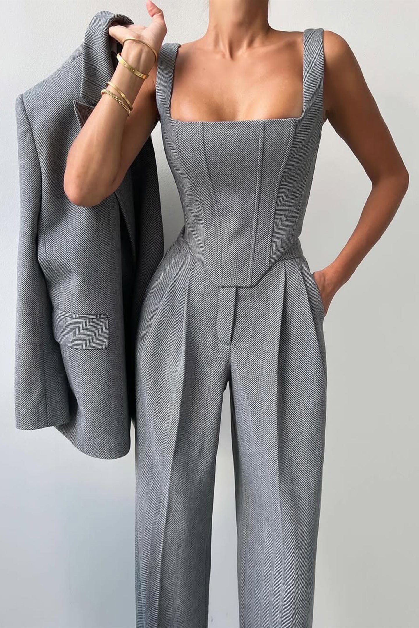 Luna | Zweireihiges Dreiteilig Blazer-Set für Damen