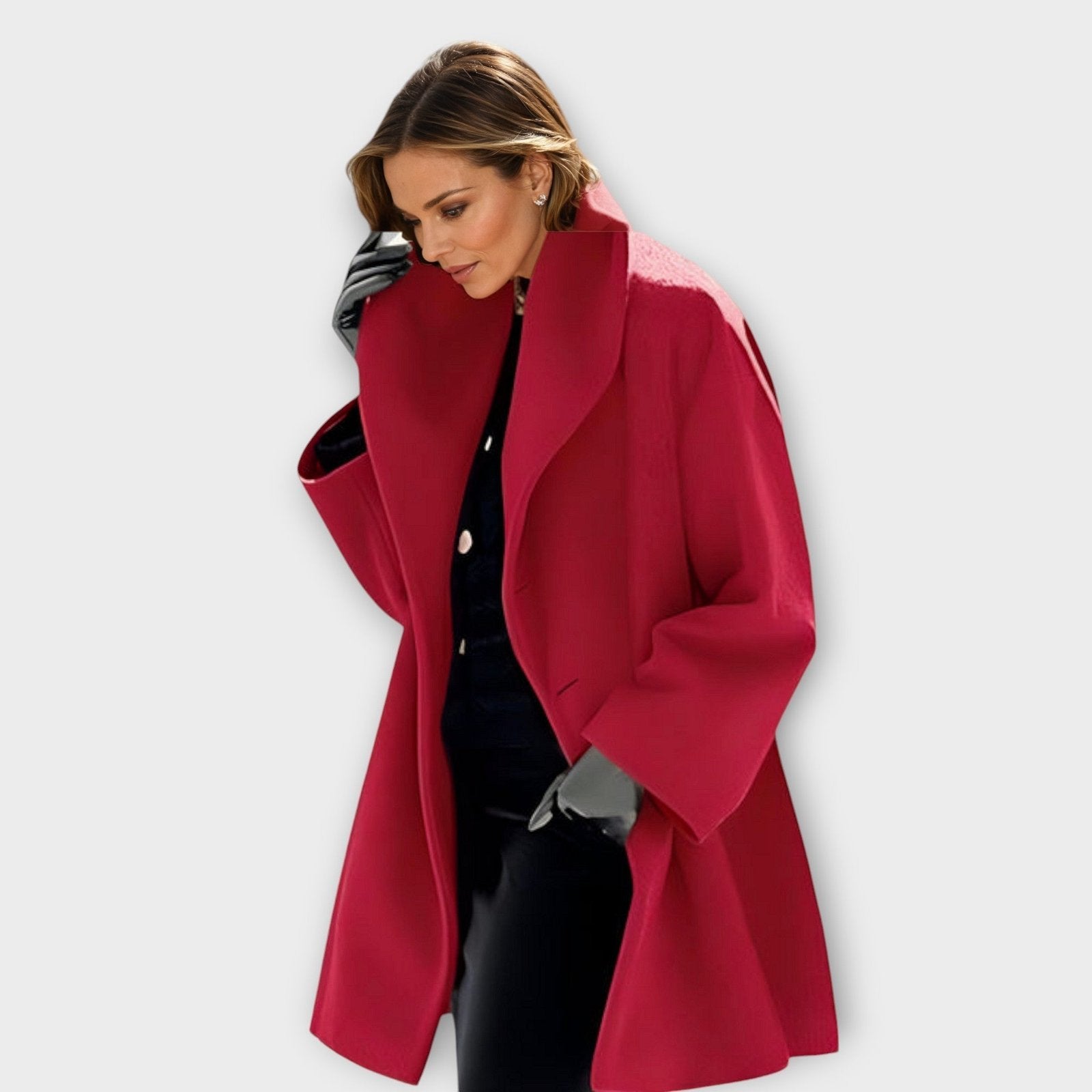 Claire | Windproof Wool Coat – Stylish Elegance for Women