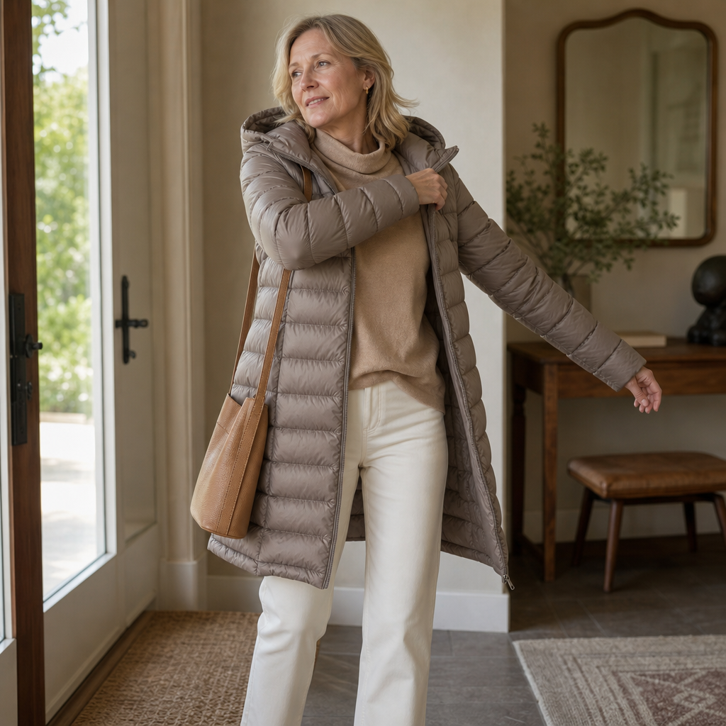 Veluna | Long Puffer Coat – Lichtgewicht Warmte voor Vrouwen