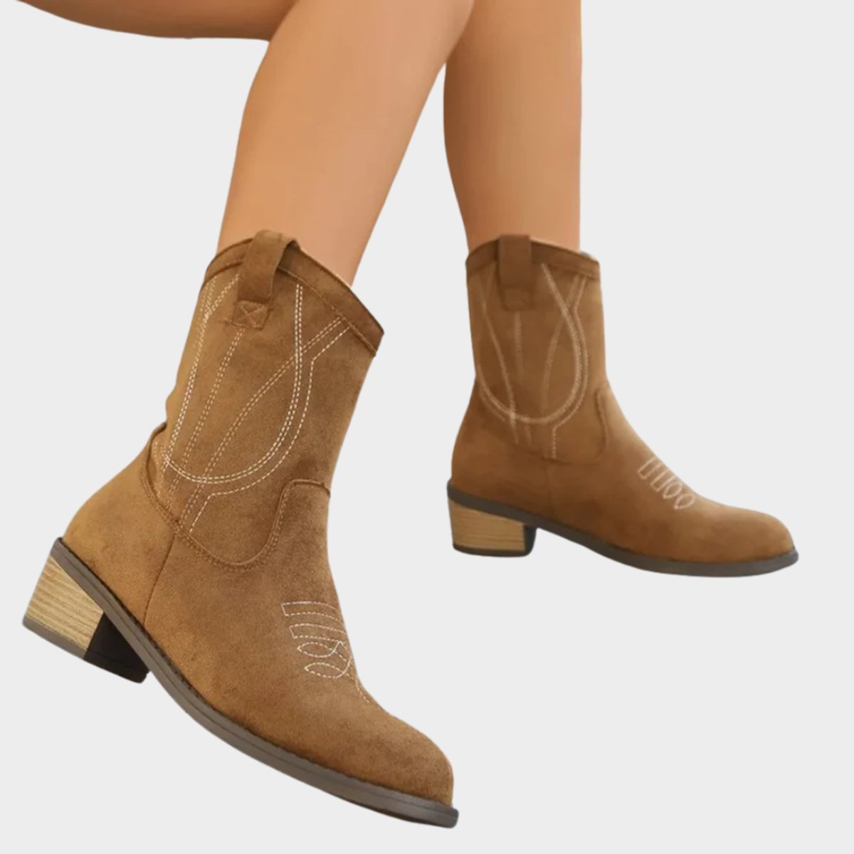 Emma |  Klassischer und Bestickte Western Stiefeletten