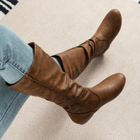 Isabella | Lässige Kniehohe Stiefel mit gerafftem Schaft