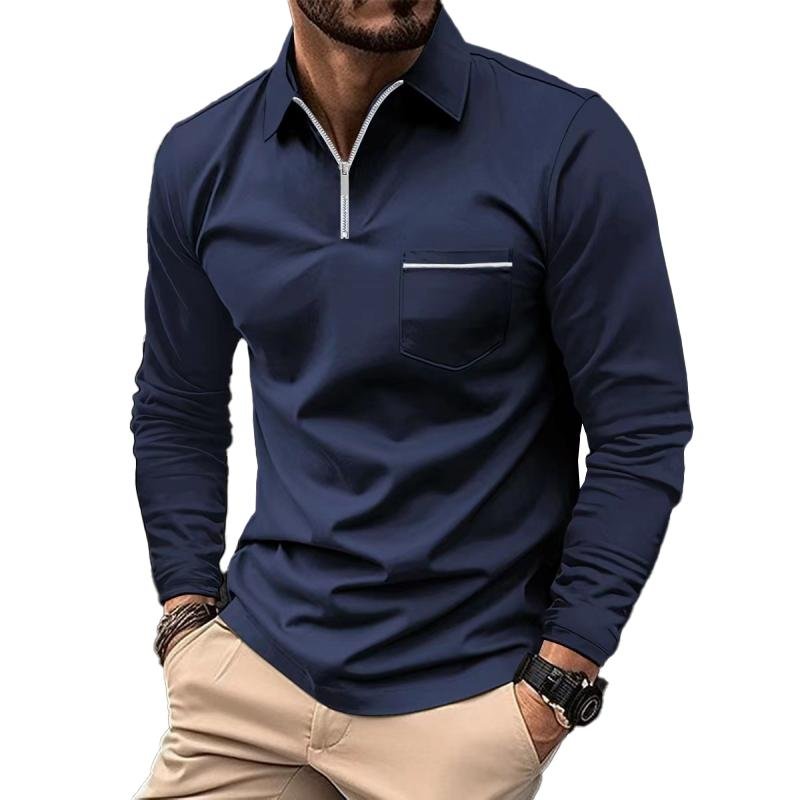 Max | Langarm-Polohemd mit Brusttasche – Klassischer Stil für Herren