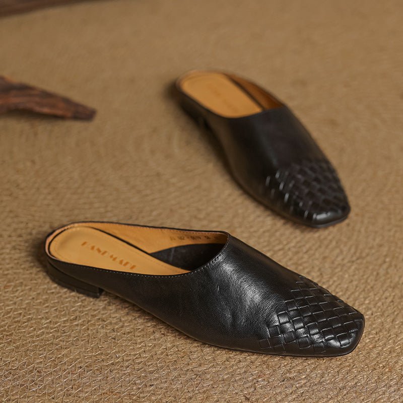 Sienna | Stilvolle und bequeme Slip-On-Pantoletten aus geflochtenem Leder