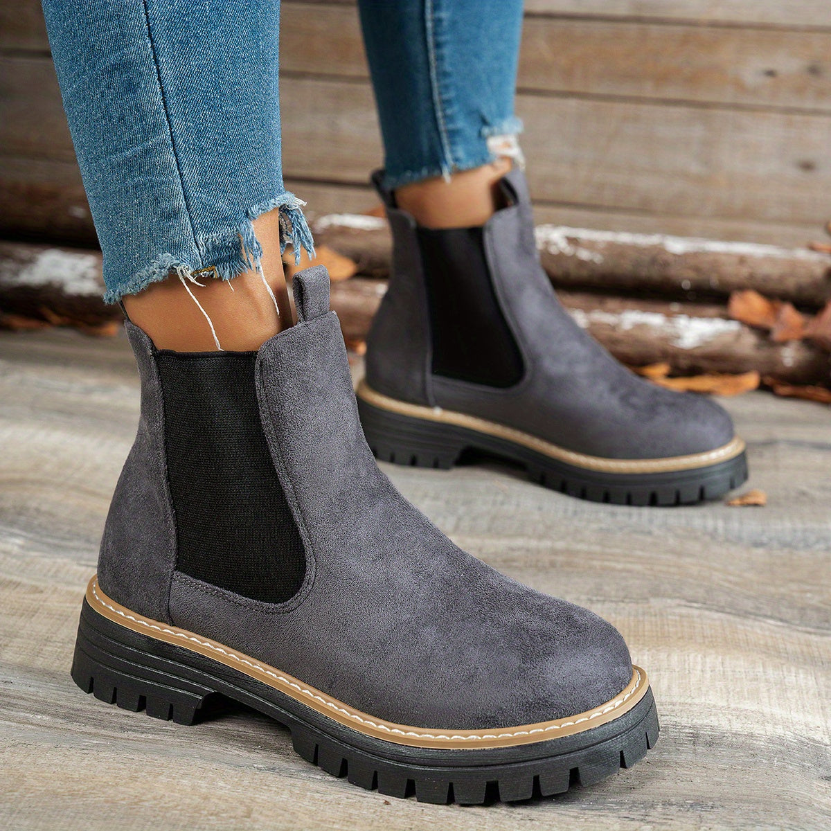 Karolin | Stilvolle und bequeme Chelsea Plateau Stiefeletten