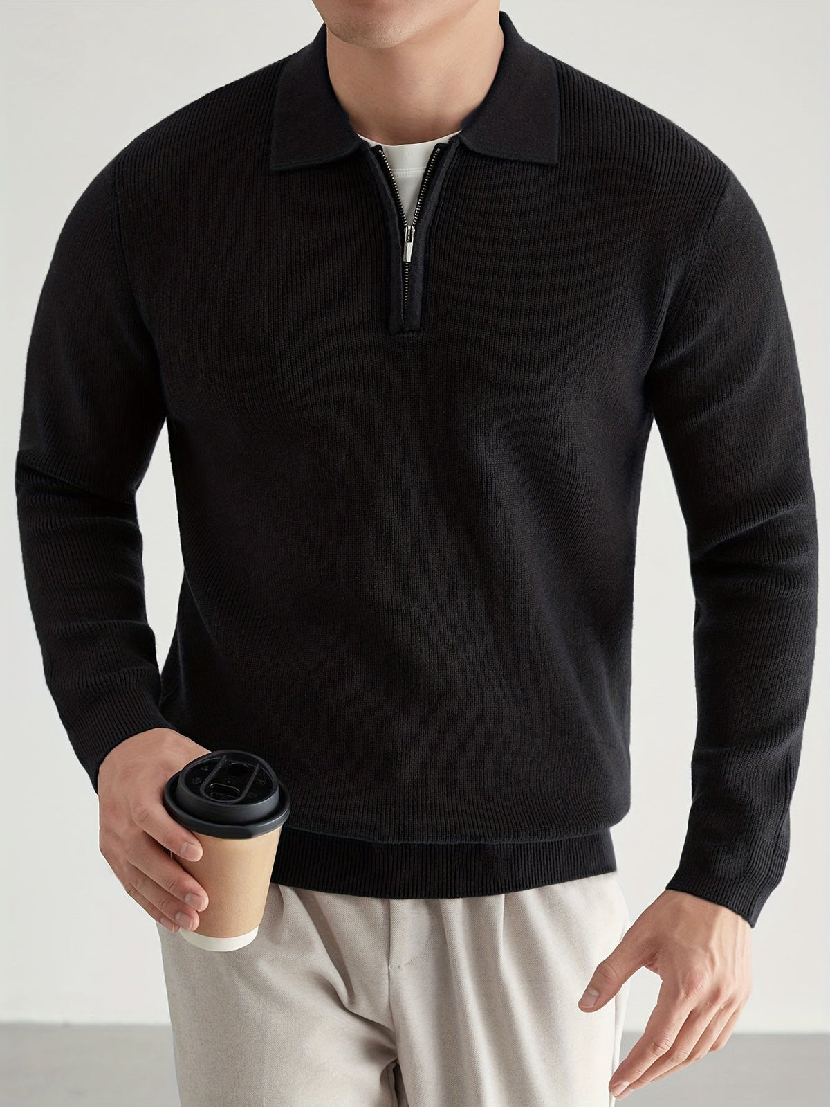 Donovan | Quarter-Zip Polo Sweater for Men – Effortless Style