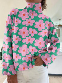Emma | Farbenfroher Und Gemütlicher Rollkragenpullover Mit Blumenmuster