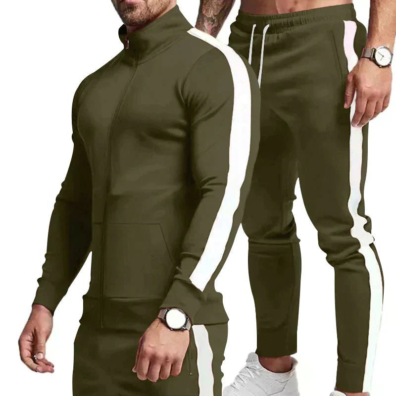 Drune | Slim Fit Trainingsanzug für Männer mit Kontraststreifen