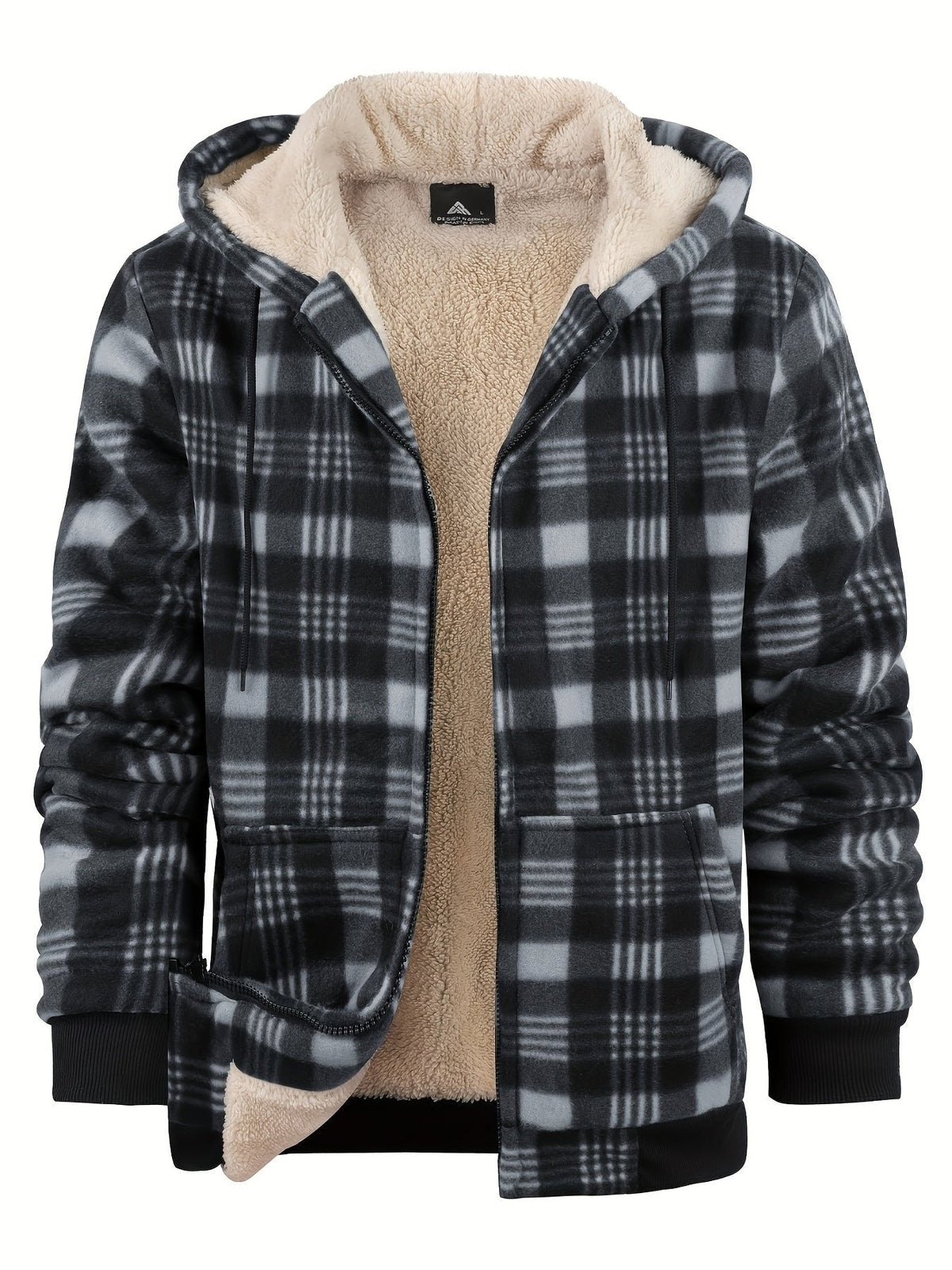 Declan | Zip-Up Hooded Jacket – Cozy Plaid Design for Men