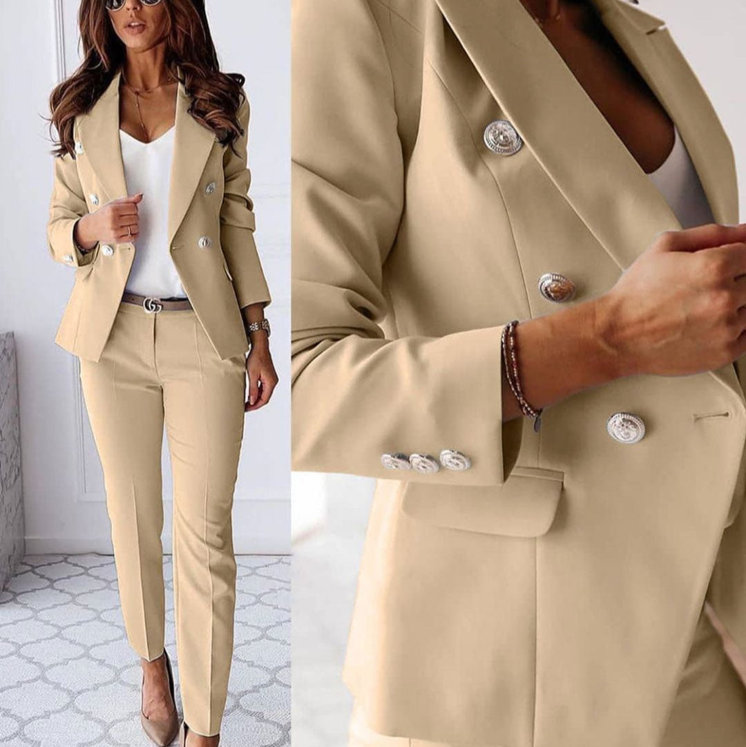 Adeline | Elegantes zweireihiges Damen Blazer Set