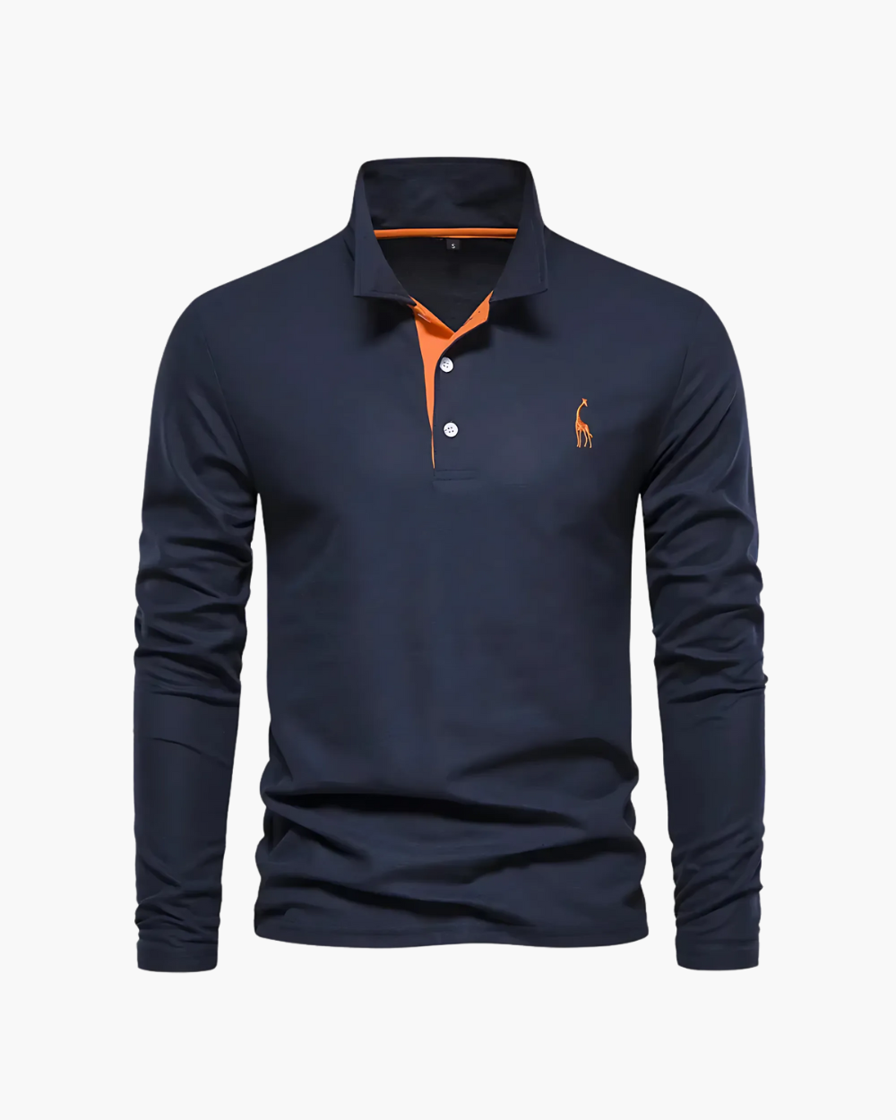 Schlank geschnittenes Langarm Poloshirt mit Kontrastkragen