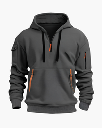 Lockerer Hoodie mit Reißverschluss und Kontrastdetails