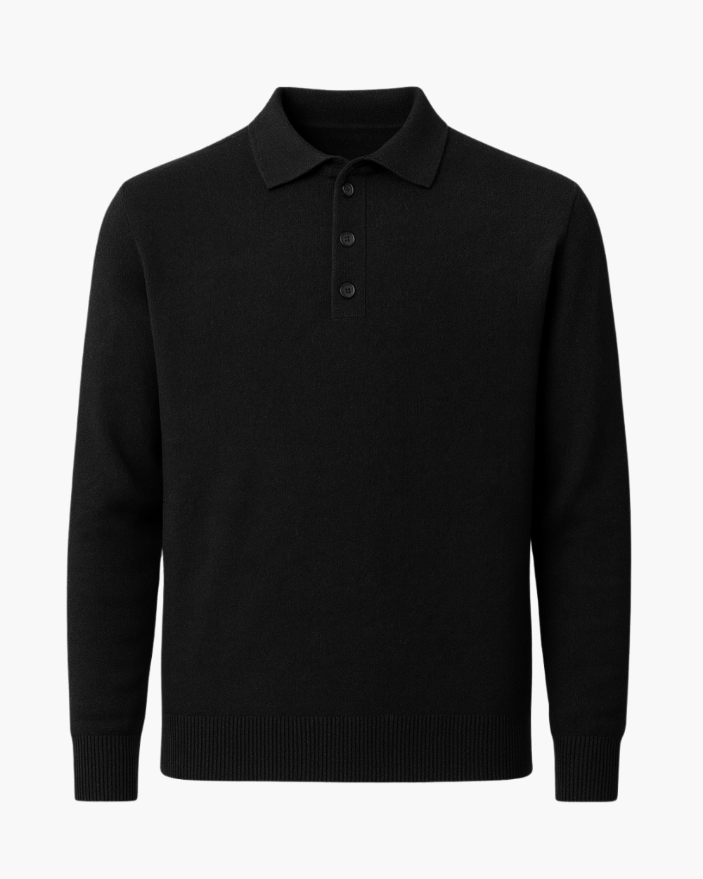 Feinstrick Polo Pullover aus Wolle