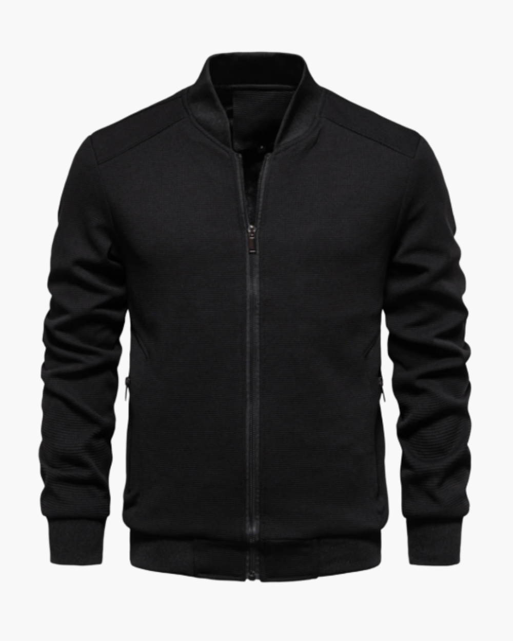 Gerippter Blouson mit Reißverschluss und Stehkragen