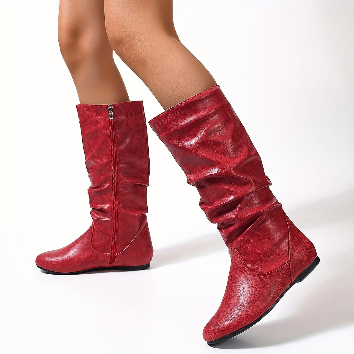 Isabella | Lässige Kniehohe Stiefel mit gerafftem Schaft