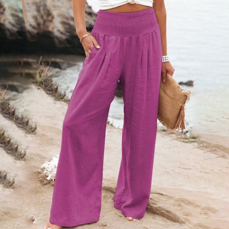 Sophie | Luftige und elegante Leinen Weitbein Hose