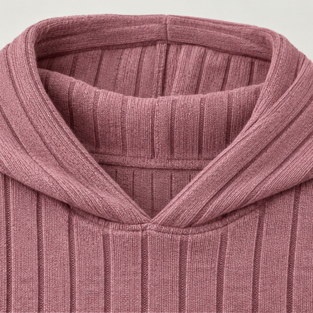 Ribwarm | Hoodie-Maxikleid aus Rippenstrick