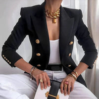 Helene | Eleganter zweireihiger Blazer mit Goldknöpfen