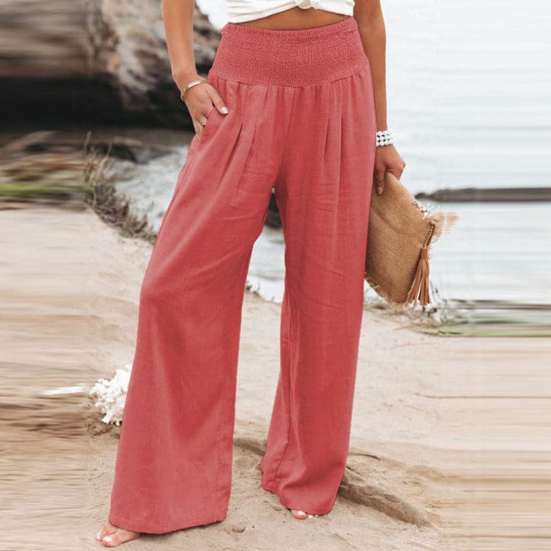 Sophie | Luftige und elegante Leinen Weitbein Hose