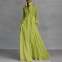 Vanessa | Elegantes und müheloses Langarm Maxi Hemdkleid