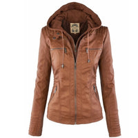 Martina | Elegante und Vielseitige Lederjacke mit Abnehmbarer Kapuze