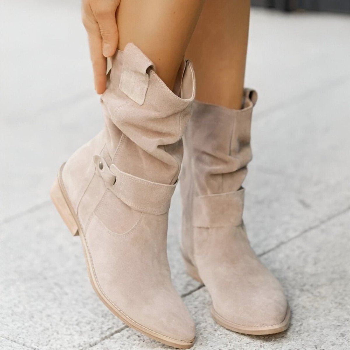 Jessika | Stilvolle und bequeme Kniehohe Stiefel aus Kunstwildleder